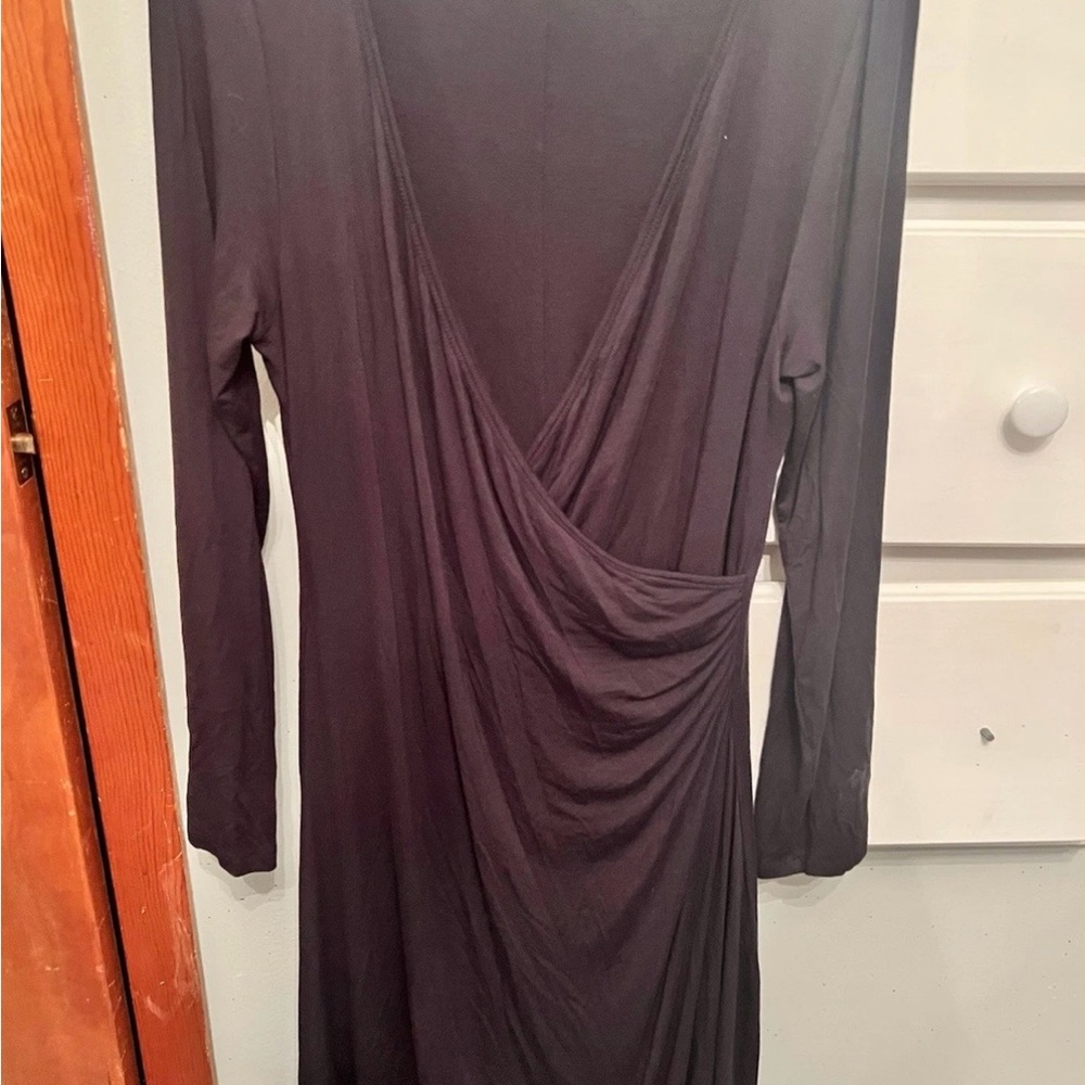 Prana Black Backless Long Sleeve Dress